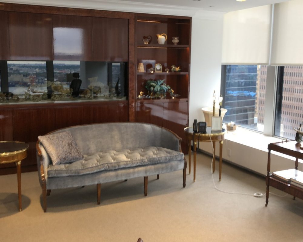 Interior with built-in wood cabinetry